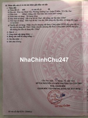 Chính chủ bán gấp 280m² đất Trường Lạc, Ô Môn, 50m thổ cư, giáp sông,