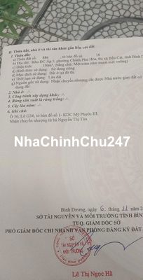 Chính Chủ cần bán gấn lô đất Kdc Mỹ Phước 3