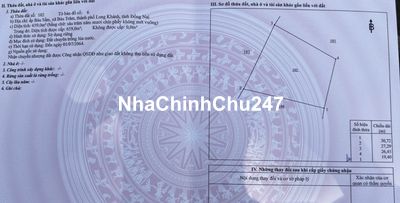 Chính chủ bán lô đất ruộng, sổ đỏ