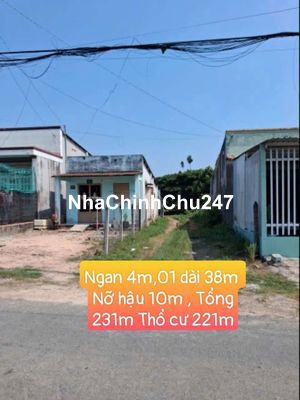 đất Chính Chủ 231m, Thổ 221m. hậu nở 10m, Xã phước Vĩnh an 
