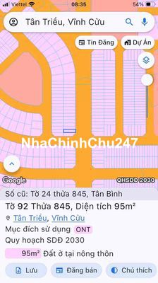 Chính chủ cần bán gấp lô đất đẹp 95m² đường nhựa lớn