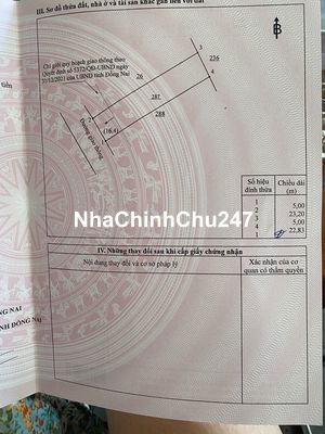 Chính chủ cần bán đất thổ cư 114m2 -thanh sơn tân phú -đồng nai