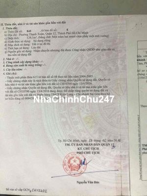 chủ gửi lo tx Quan 12 dt 7.4 x19 sổ r (gia 3 ty 850) lh ***