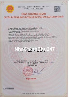 CHÍNH CHỦ GỬI BÁN CẮT LỖ SÂU NGAY TT TAM PHƯỚC LONG ĐIỀN