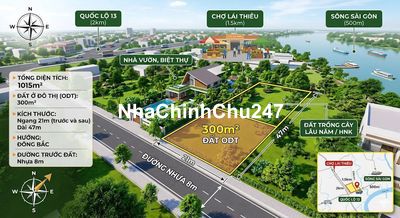 Chính chủ gửi bán lô biệt thự gần chợ lái thiêu đường nhựa 8m, thổ cư