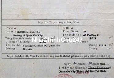 Chính chủ  - Cần Bán nhà mặt tiền 33 Nguyễn Văn Khối, Gò Vấp - 115m2